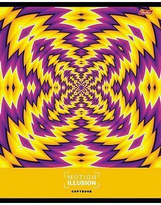 Тетрадь "Hatber", 48л, А5, клетка, скруглённые углы, на скобе, серия "Motion illusion", 5 дизайнов в