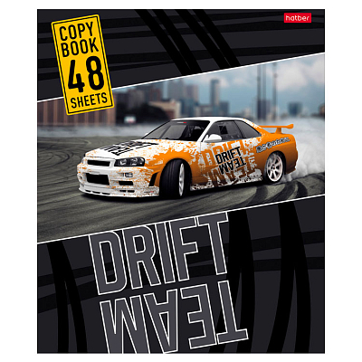 Тетрадь "Hatber", 48л, А5, клетка, на скобе, серия "Drift Team"