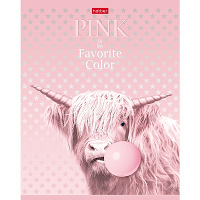 Тетрадь "Hatber", 40л, А5, клетка, ламинация, на скобе, серия "Pink"