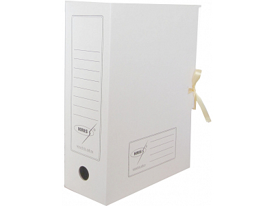 Короб картонный архивный "Kris" АС-16, 100мм, 325х250х100мм, на завязках, белый