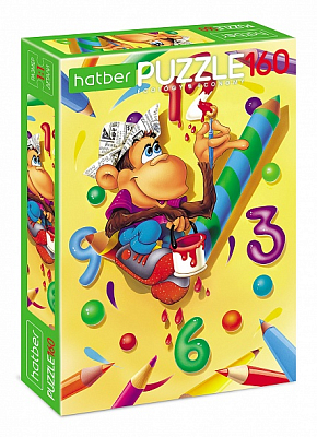 Пазлы "Hatber Eco", 160 элементов, А4, 220x330мм, серия "Забавная обезьянка"
