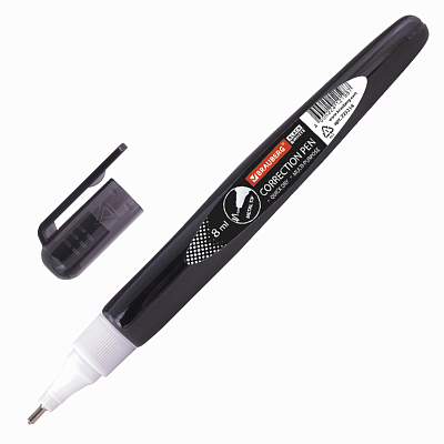 Корректирующая ручка "Brauberg Black&White", 8мл, металлический наконечник