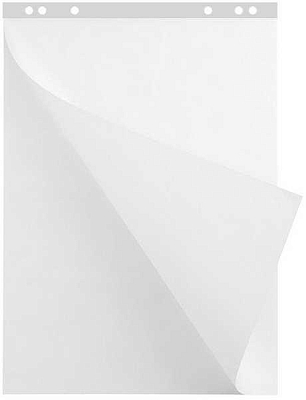 Блок бумаги для флипчарта "Hatber", 64х92см, 20л, 80гр/м2, белый, перфорация на отрыв