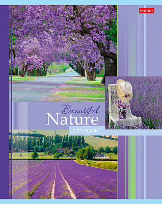 Тетрадь "Hatber", 48л, А5, клетка, на скобе, серия "Beautiful Nature"
