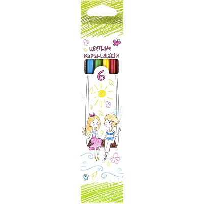 Карандаши "Hatber Eco", 6 цветов, серия "Переменка", в картонной упаковке