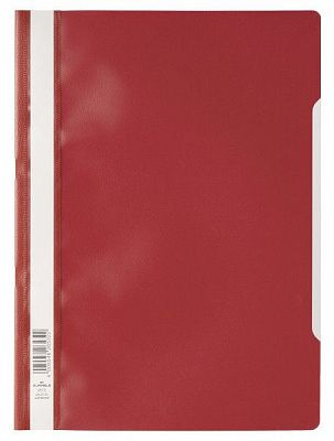 Папка-скоросшиватель пластиковая "Durable", А4, 150/180мкм, прозрачный верхний слой, красная