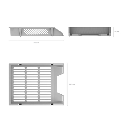 Лоток пластиковый горизонтальный для документов А4 "Erich Krause Classic", 340x260x60мм, сетчатый, серый