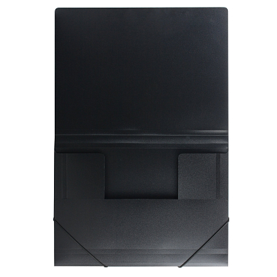 Папка пластиковая для документов "Brauberg", А4, 300л, 500мкм, на резинке, серия "Standard - Чёрная"