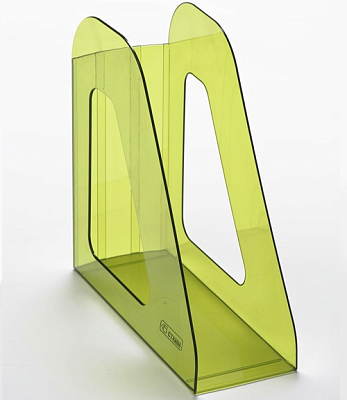 Лоток пластиковый вертикальный для документов А4 "Стамм Фаворит", 240x235x90мм, тонированный, жёлтый