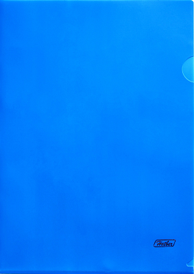 Папка-уголок пластиковая "Hatber", А4, 180мкм, непрозрачная, синяя