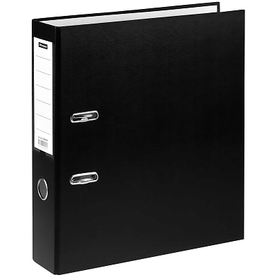Папка-регистратор "OfficeSpace", А4, 75мм, арочный механизм, бумвинил, чёрная
