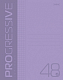 Тетрадь "Hatber", 48л, А5, клетка, пластиковая обложка, на скобе, серия "Progressive - Фиолетовая"