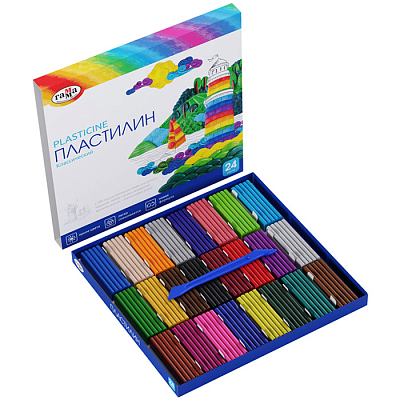 Пластилин "Гамма", 24 цвета, 480гр, стек, серия "Классический", картонная упаковка