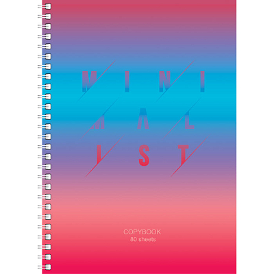 Тетрадь для записи "BG", 80л, А4, клетка, на гребне, серия "Minimalist"