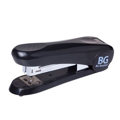 Степлер "BG Fluent", № 24/6, 30л, пластиковый корпус, чёрный, в картонной упаковке