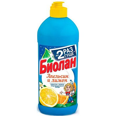 Средство "Биолан"  Апельсин Лимон для посуды пл/бут 450 мл