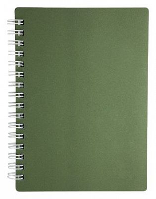 Записная книжка "Hatber", 80л, А6, клетка, пластиковая обложка, на гребне, серия "Metallic Зелёная"