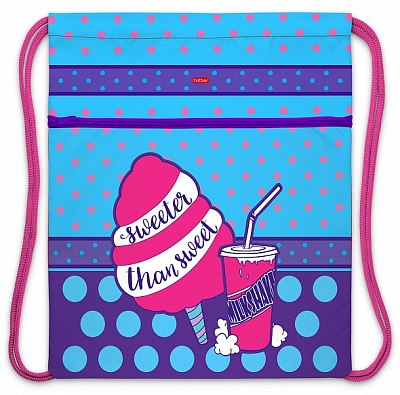 Мешок для обуви "Hatber", 34х47см, 1 отделение, карман на молнии, серия "Sweets"