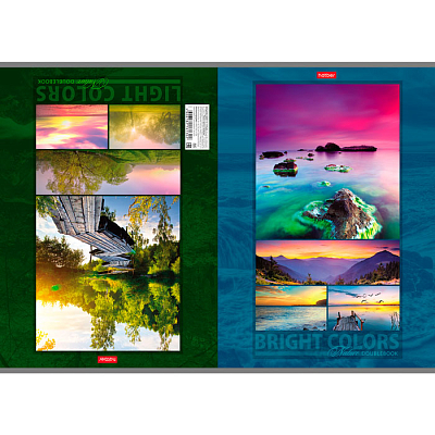 Тетрадь "Hatber", 96л, А4, клетка, двойная обложка, тиснение, на скобе, серия "Яркие краски природы"