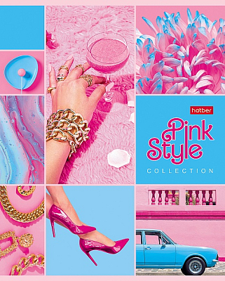 Тетрадь "Hatber", 48л, А5, клетка, ламинация, на скобе, серия "Pink Style"