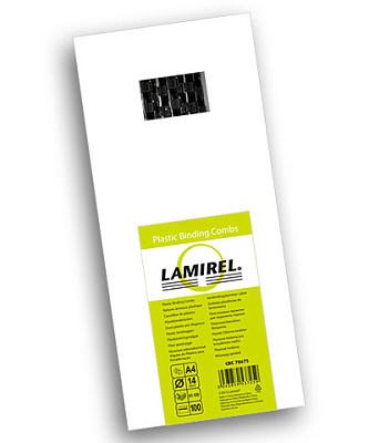 Пружины пластиковые для переплёта "Lamirel", 14мм, 81-100л, чёрные, 100шт в упаковке
