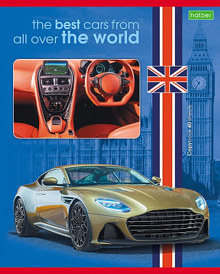 Тетрадь "Hatber Eco", 40л, А5, клетка, на скобе, серия "Luxury Car"