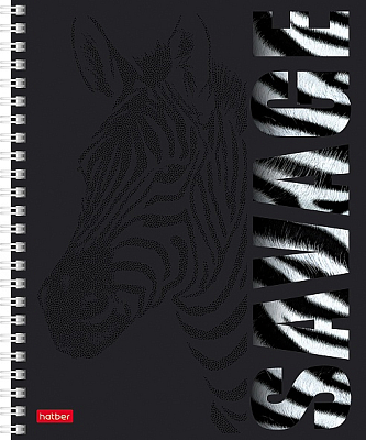 Тетрадь "Hatber", 96л, А5, клетка, 3D лак, ламинация, на гребне, серия "Animals Print"