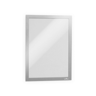 Настенная информационная магнитная рамка "Durable Duraframe", А4, серебристая, самоклеящаяся