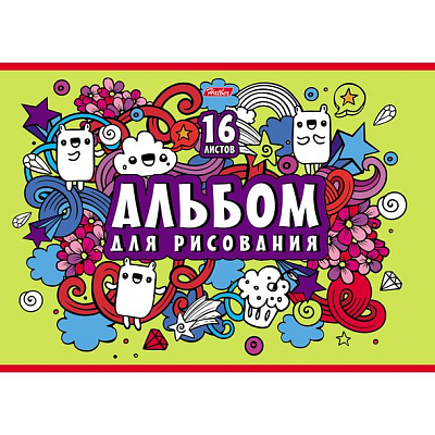 Альбом для рисования "Hatber", 16л, А4, на скобе, серия "Ассорти"