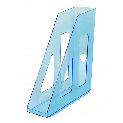 Лоток пластиковый вертикальный для документов А4 "Стамм Актив", 250x70x253мм, тонированный, синий