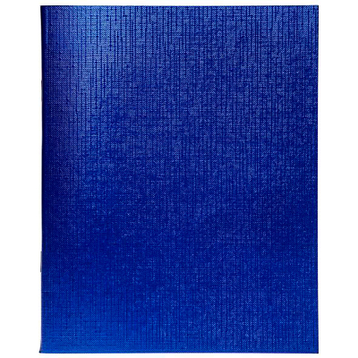 Тетрадь "Hatber", 96л, А5, клетка, обложка бумвинил, на скобе, серия "Metallic - Синяя"