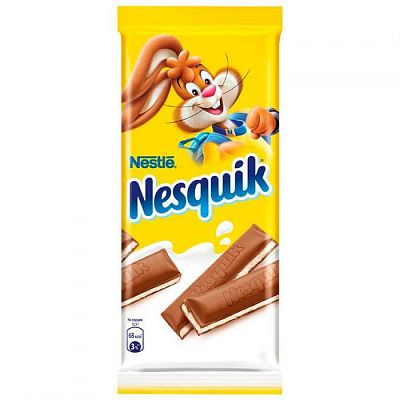 Шоколад "Nesquik" молочный с молочной начинкой и кальцием,  м/у, 100г.