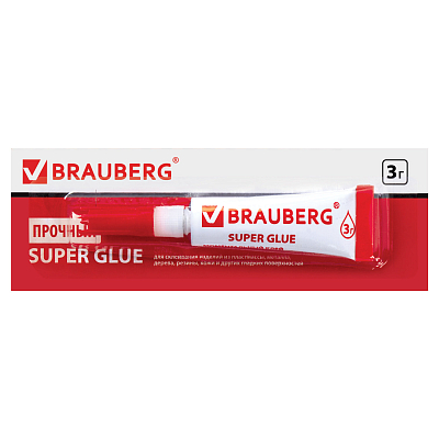 Клей моментальный универсальный "Brauberg", 3гр, в блистере