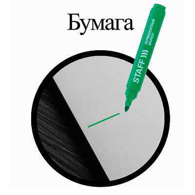 Маркер перманентный "Staff", 2,5мм, круглый наконечник, спиртовая основа, зелёный