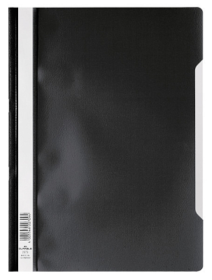 Папка-скоросшиватель пластиковая "Durable", А4, 150/180мкм, прозрачный верхний слой, чёрная