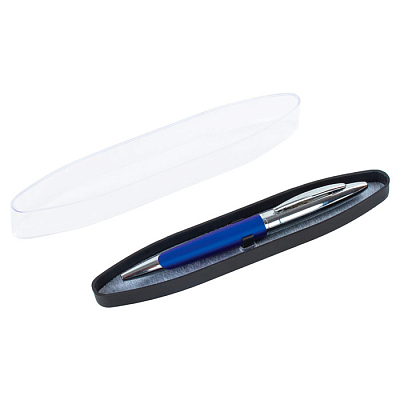 Ручка шариковая "Brauberg Echo", 1,0мм, синяя, металлический серебристо-синий корпус, поворотный механизм