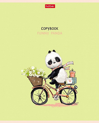 Тетрадь "Hatber", 40л, А5, клетка, на скобе, серия "Funny Panda"