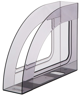 Лоток пластиковый вертикальный для документов А4 "Стамм Респект", 290x220x70мм, тонированный, серый