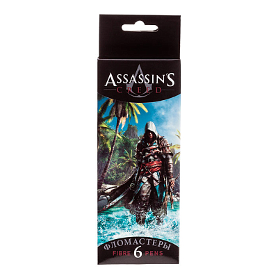 Фломастеры "Hatber VK", 6 цветов, серия "Assassin"s Creed", в картонной упаковке