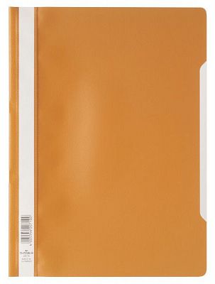 Папка-скоросшиватель пластиковая "Durable", А4, 150/180мкм, прозрачный верхний слой, оранжевая