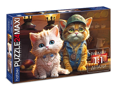 Пазлы "Hatber Premium", 24 элемента, А2, 480х330мм, серия "Maxi - Meow-Story"