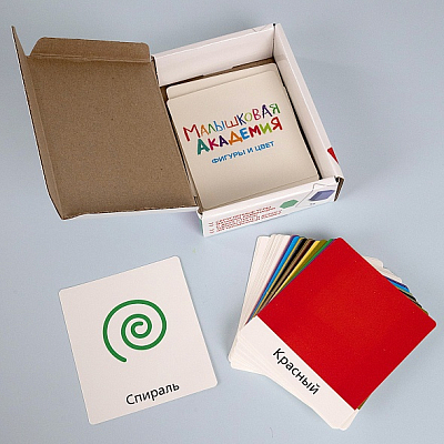 Игра обучающая "Hatber", 60 карточек, 90x110мм, серия "Развивающие карточки: Малышковая академия - Фигуры и цвет", в картонной упаковке