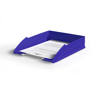 Лоток пластиковый горизонтальный для документов А4 "Durable Vegas", 330x255x55мм, синий