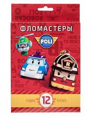 Фломастеры "Hatber VK", 12цв, серия "Машины-Роботы", в картонной упаковке с европодвесом