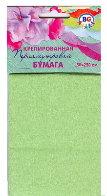 Бумага цветная крепированная перламутровая "BG", 50x250см, сиреневая, в пакете
