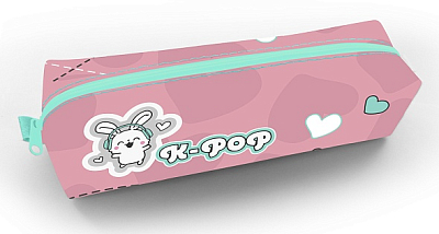 Пенал "Hatber", 210х50х60мм, мягкий, на молнии, серия "Любимый зайка"