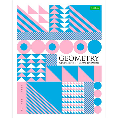 Тетрадь "Hatber Eco", 48л, А5, клетка, на скобе, серия "Геометрия цвета"
