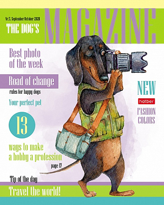 Тетрадь "Hatber", 40л, А5, клетка, на скобе, серия "Такса-Life"