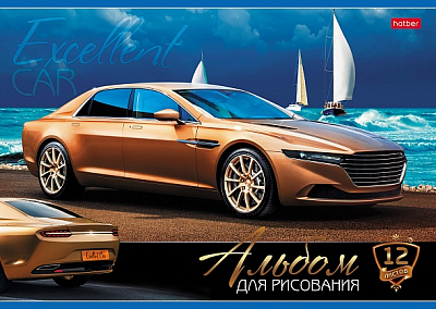 Альбом для рисования "Hatber", 12л, А4, на скобе, серия "Автостиль"