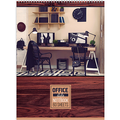 Блокнот "BG", 60л, А5, клетка, на гребне, серия "Office Style"